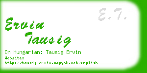 ervin tausig business card